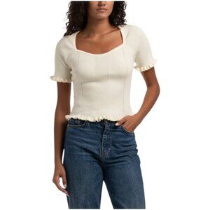GILLI Square Neck Half Sleeve Sweater